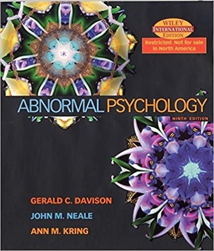 Downloadable Test Bank – Abnormal Psychology Davison