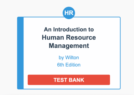 Downloadable Test Bank – An Introduction to Human Resource Management by Wilton