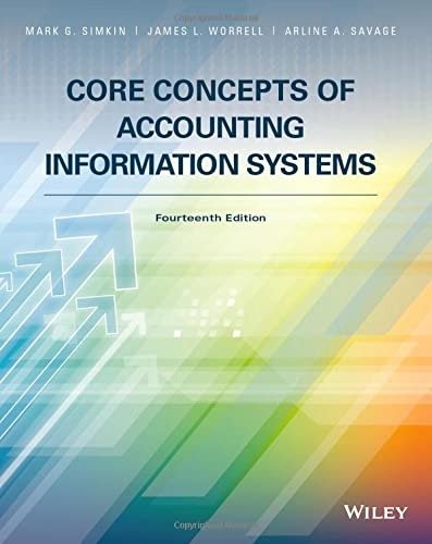 Downloadable Test Bank Core Concepts of Accounting Information Systems