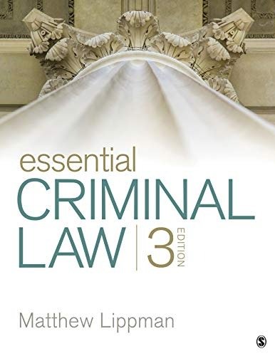 Downloadable Test Bank Essential Criminal Law by Lippman 3e